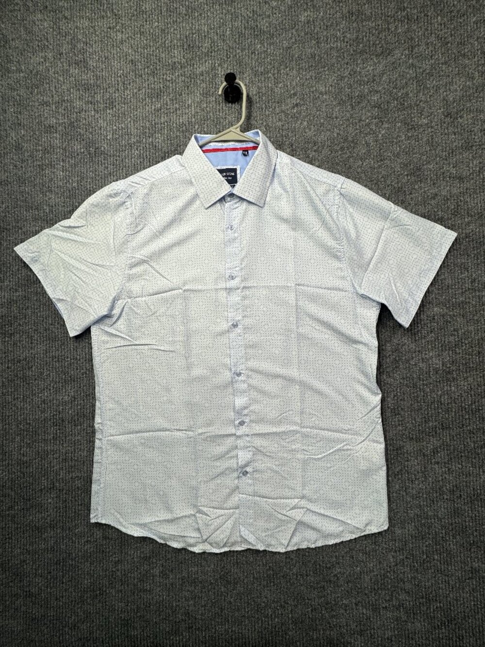 Silver Stone Collection Modern Fit dress shirt White Blue Geometric design XXXL